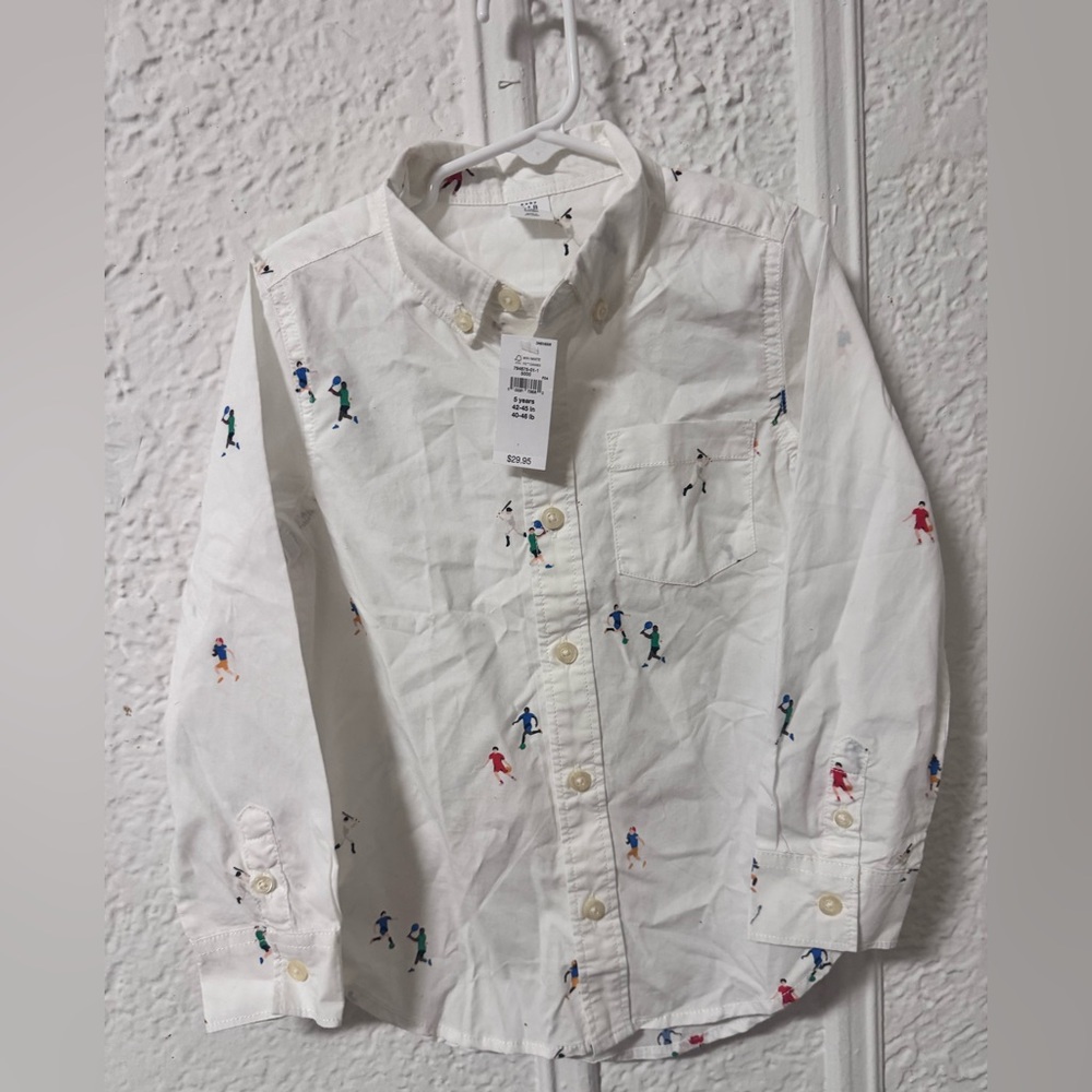 Baby Gap White Printed Boy’s Shirt